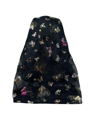 Cherie SP109A MET Metallic Butterfly Adjustable Pre-Tied Open Back Bandanna Myselflingerie.com